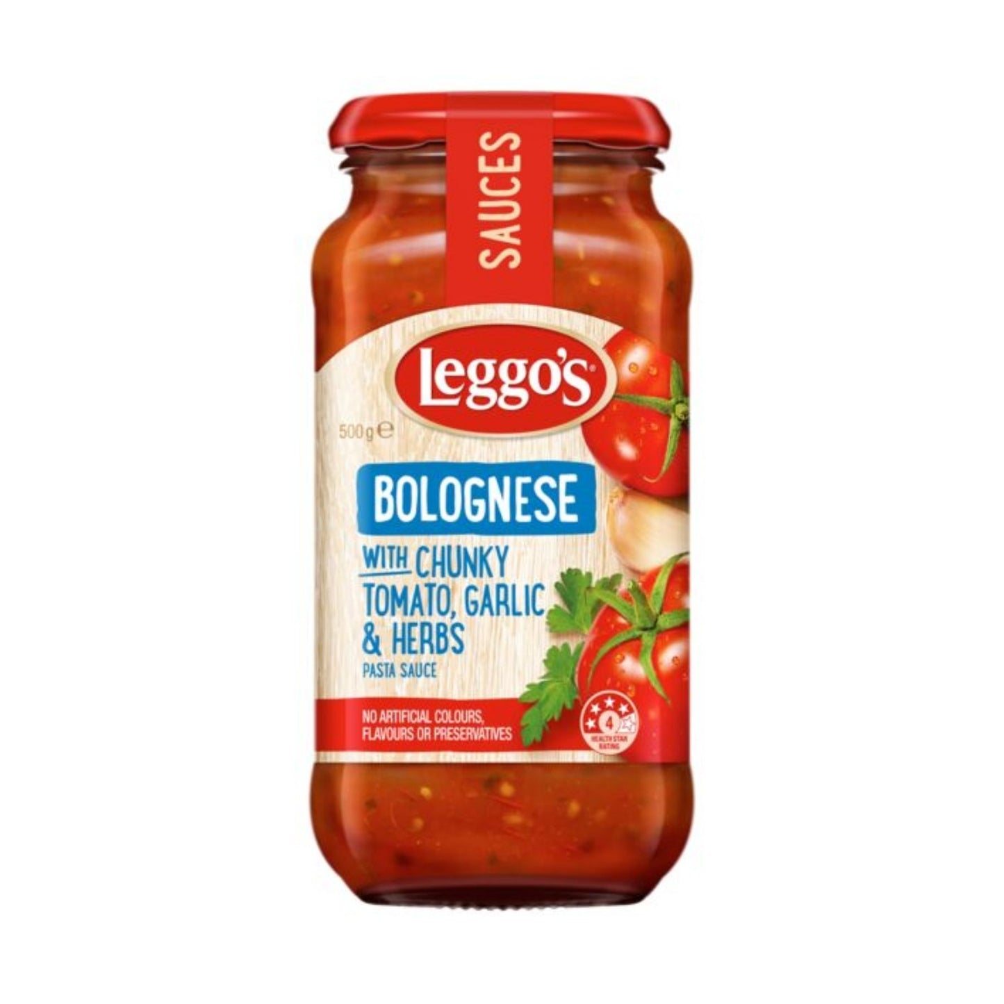 Leggo's Sauce for Bolognese With Chunky Tomato, Garlic & Herbs 490g