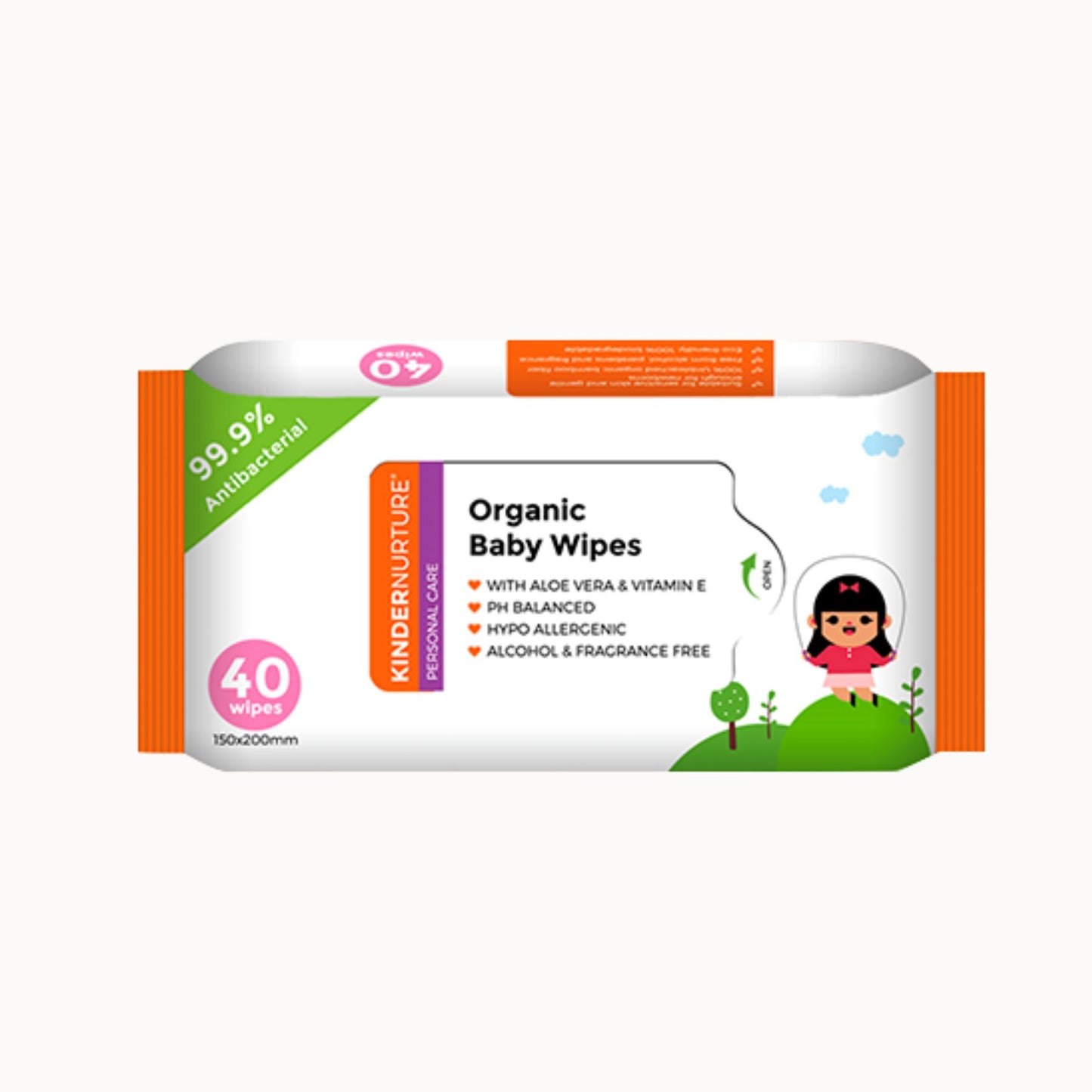 KinderNurture Organic Baby Wipes, 40 wipes