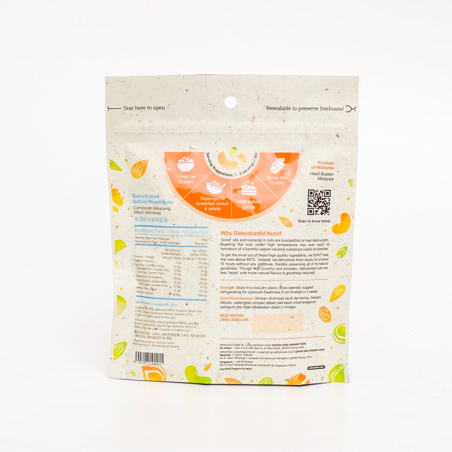 Simply Natural Dehydrated Salted Mixed Nuts 220g