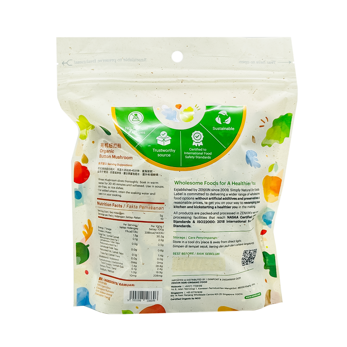 Simply Natural Organic Button Mushroom 50g