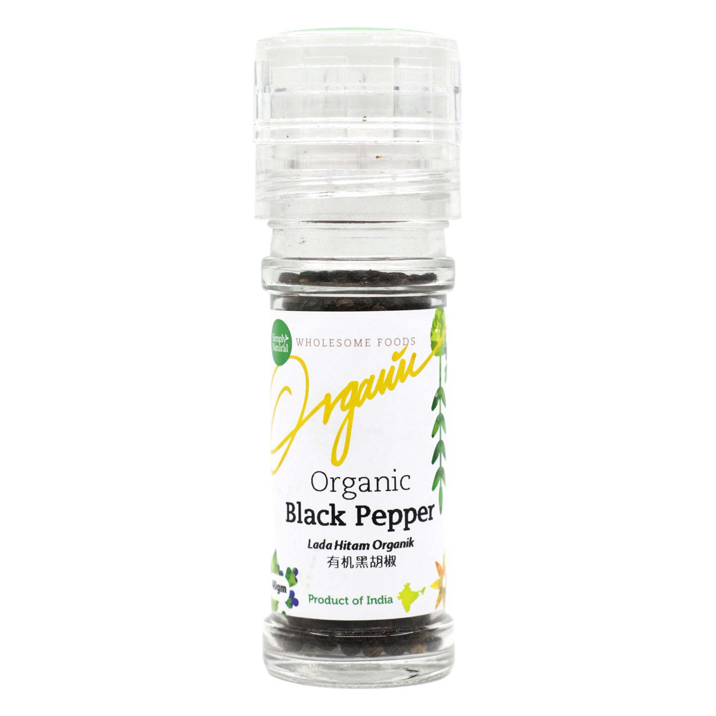 Simply Natural Organic Black Pepper Grinder 50g
