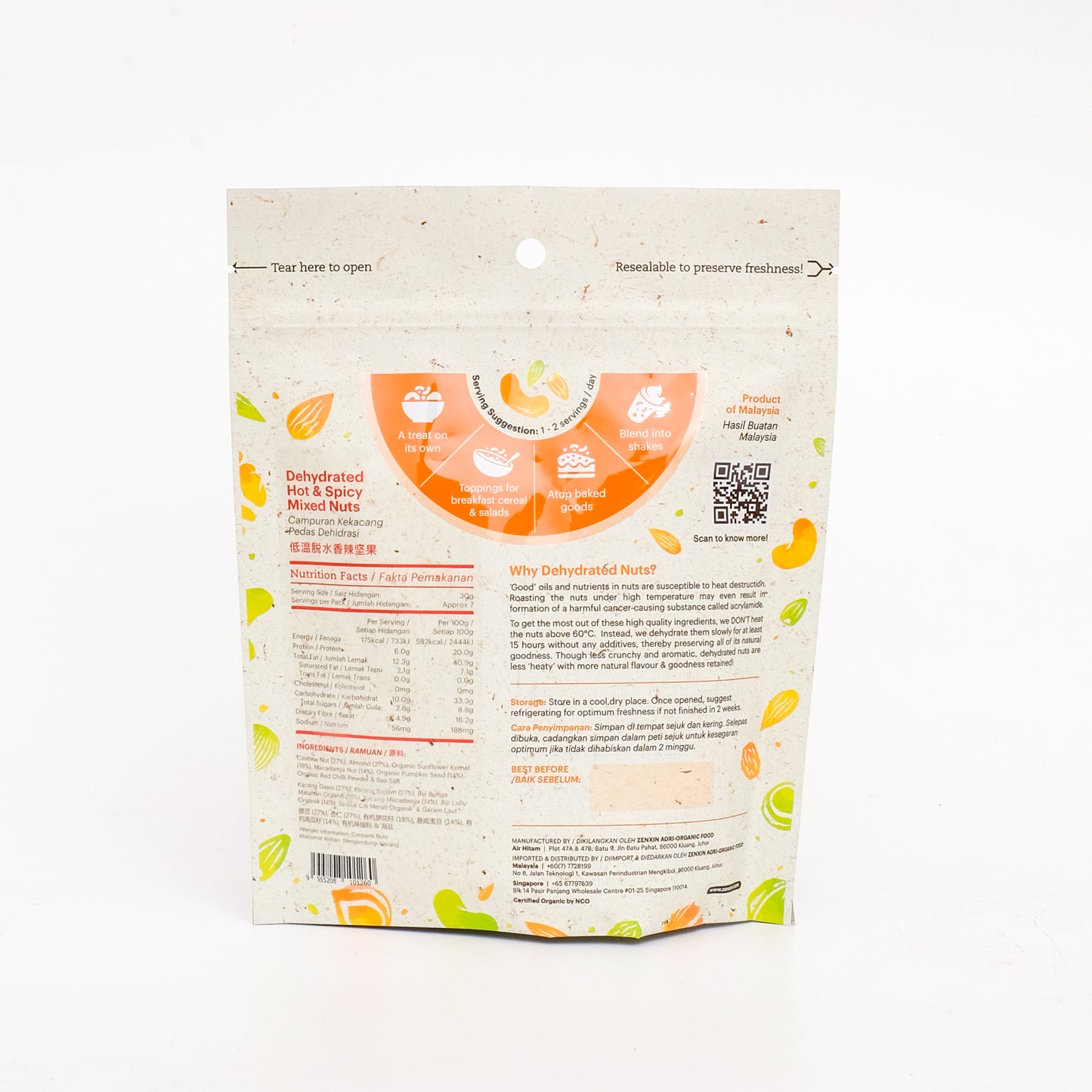 Simply Natural Dehydrated Hot N Spicy Mixed Nut 220g