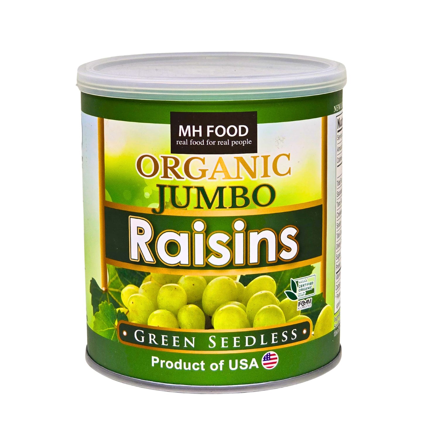 MH Food Organic Jumbo Raisins Green Seedless 300g