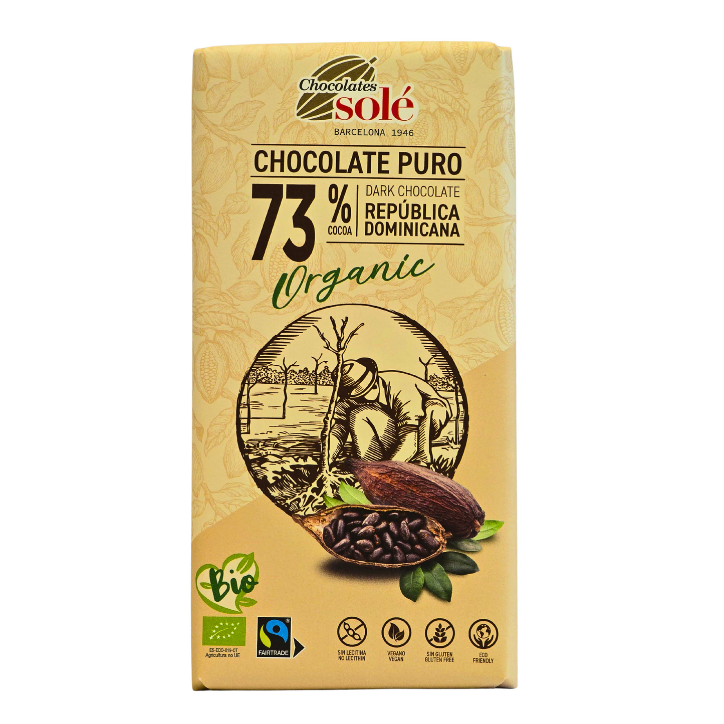 Solé Organic Dark Chocolate 73% 100g