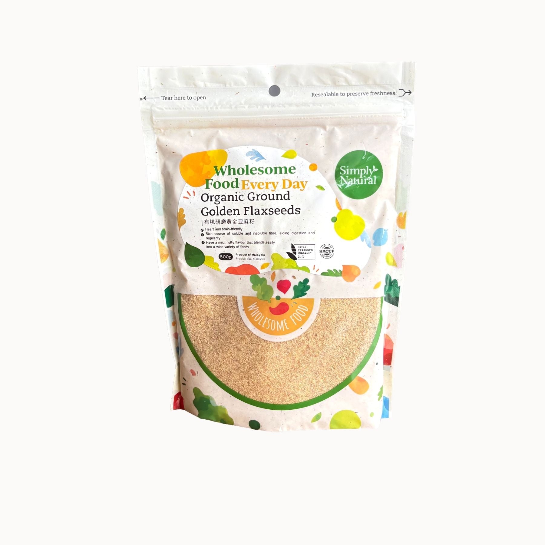 Simply Natural Organic Ground Golden Flaxseeds 500g