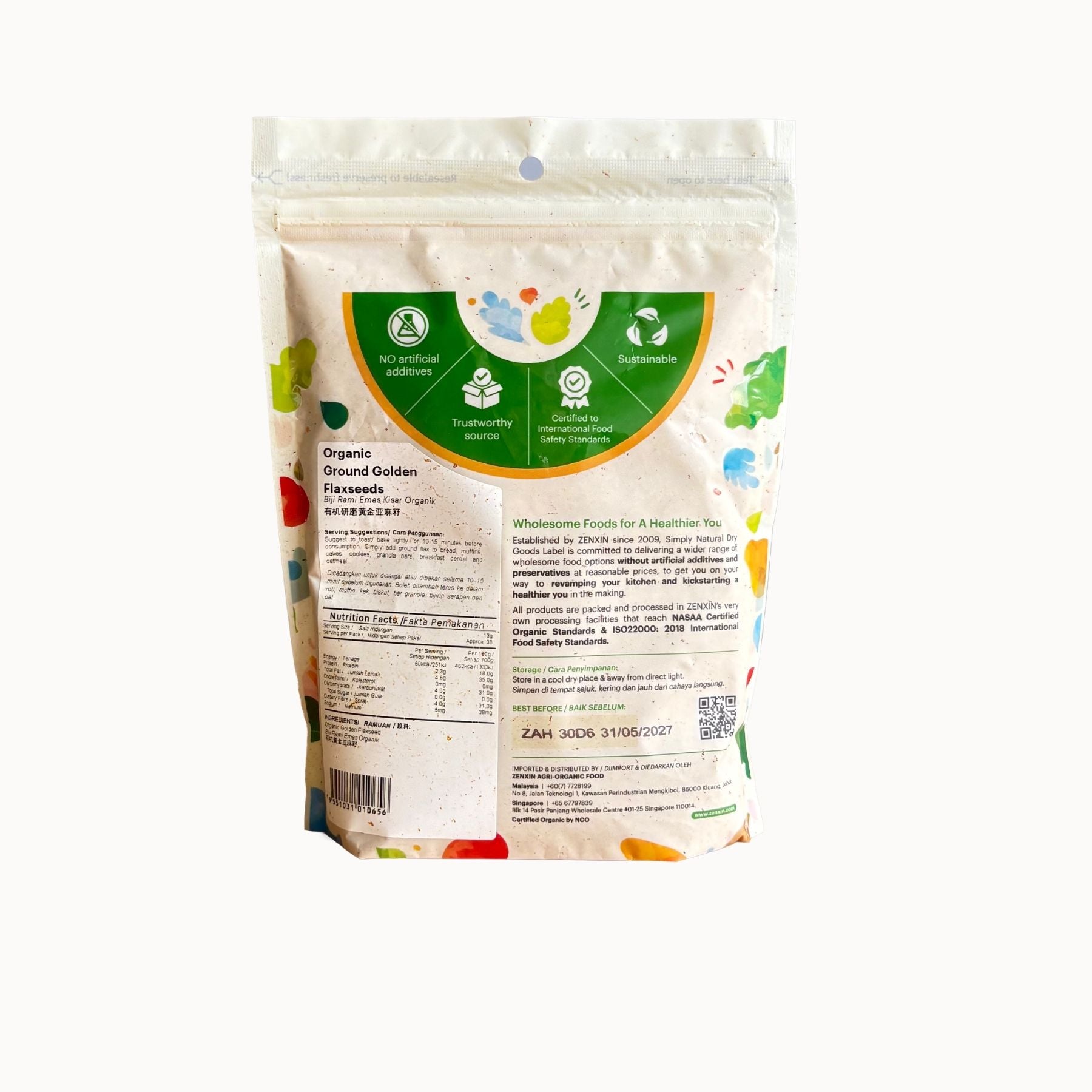 Simply Natural Organic Ground Golden Flaxseeds 500g