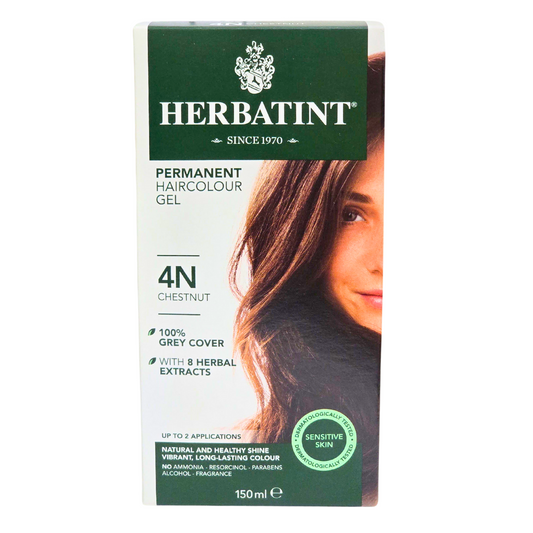 Herbatint Permanent Haircolor Gel, 4N Chestnut 150ml Italy