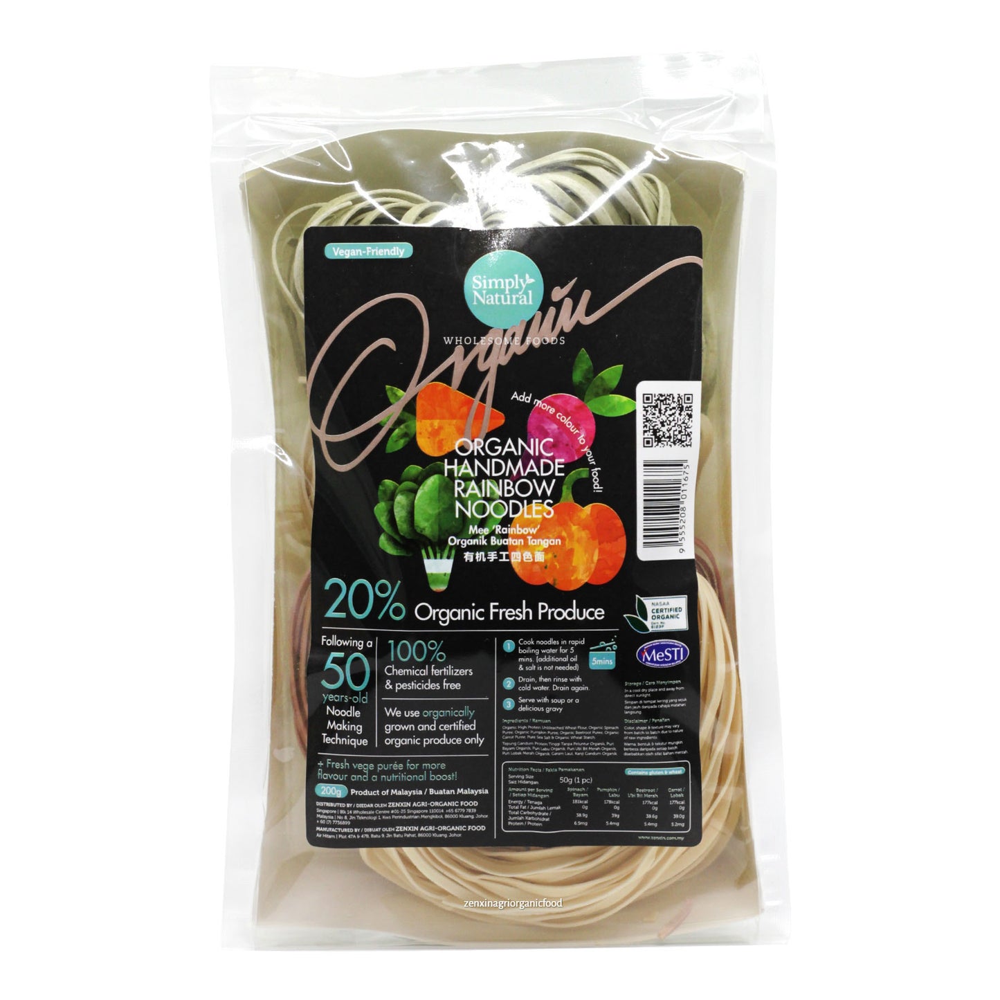 Simply Natural Organic Handmade Rainbow Noodles 200g