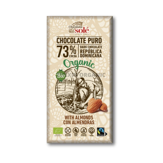 Solé Organic Dark Chocolate 73% Almonds 150g