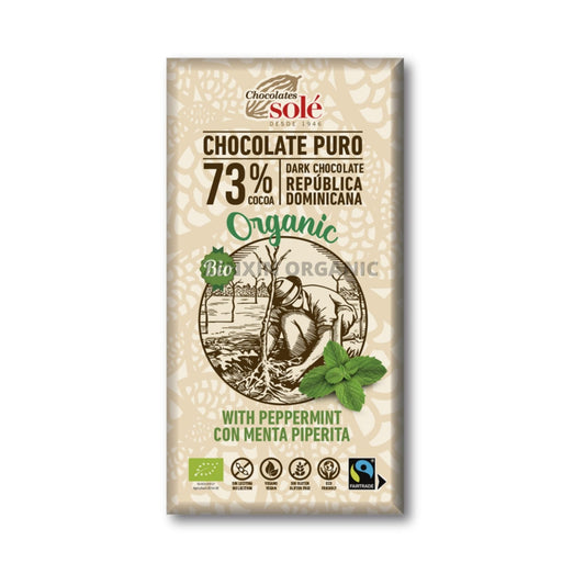 Solé Organic Dark Chocolate 73%, mint 100g