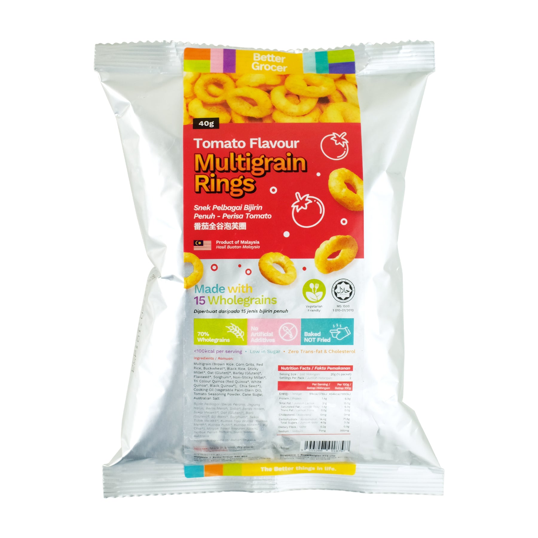 Flavour Rings Better Grocer Multigrain Rings - Tomato Flavour 40g – ZENXIN ORGANIC