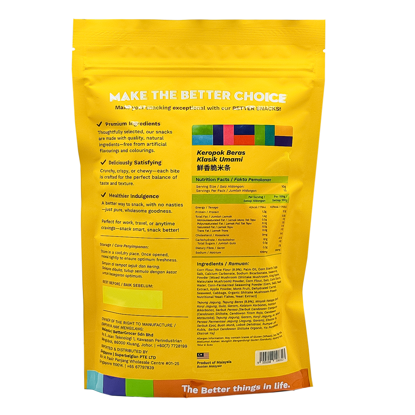 Better Gourmet Better Snacks Classic Umami Penne Cracker 150g