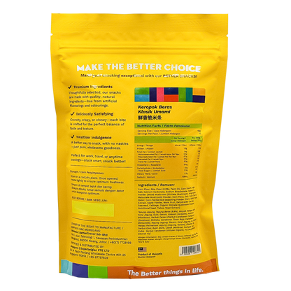 Better Gourmet Better Snacks Classic Umami Penne Cracker 150g