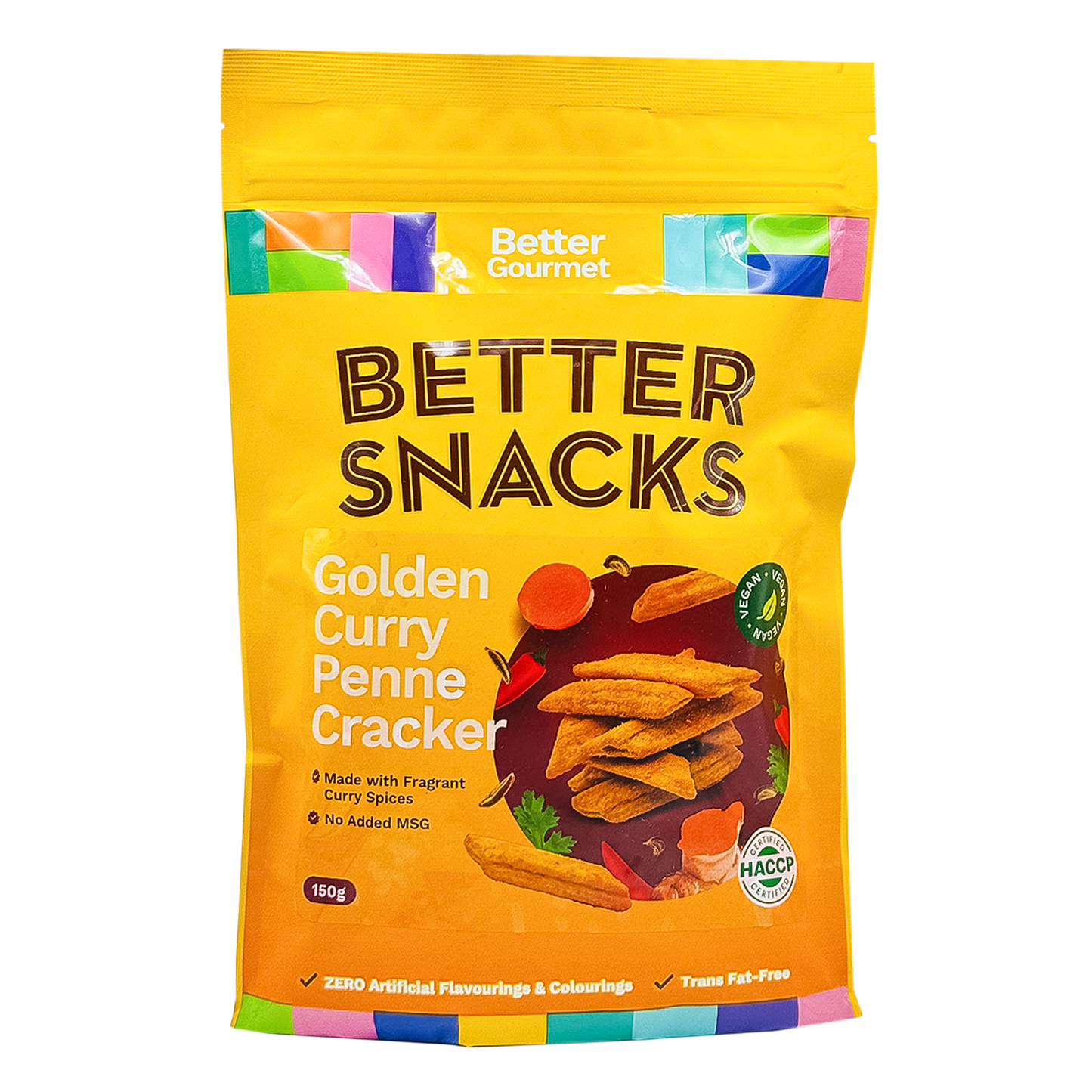 Better Gourmet Better Snacks Golden Curry Penne Cracker 150g