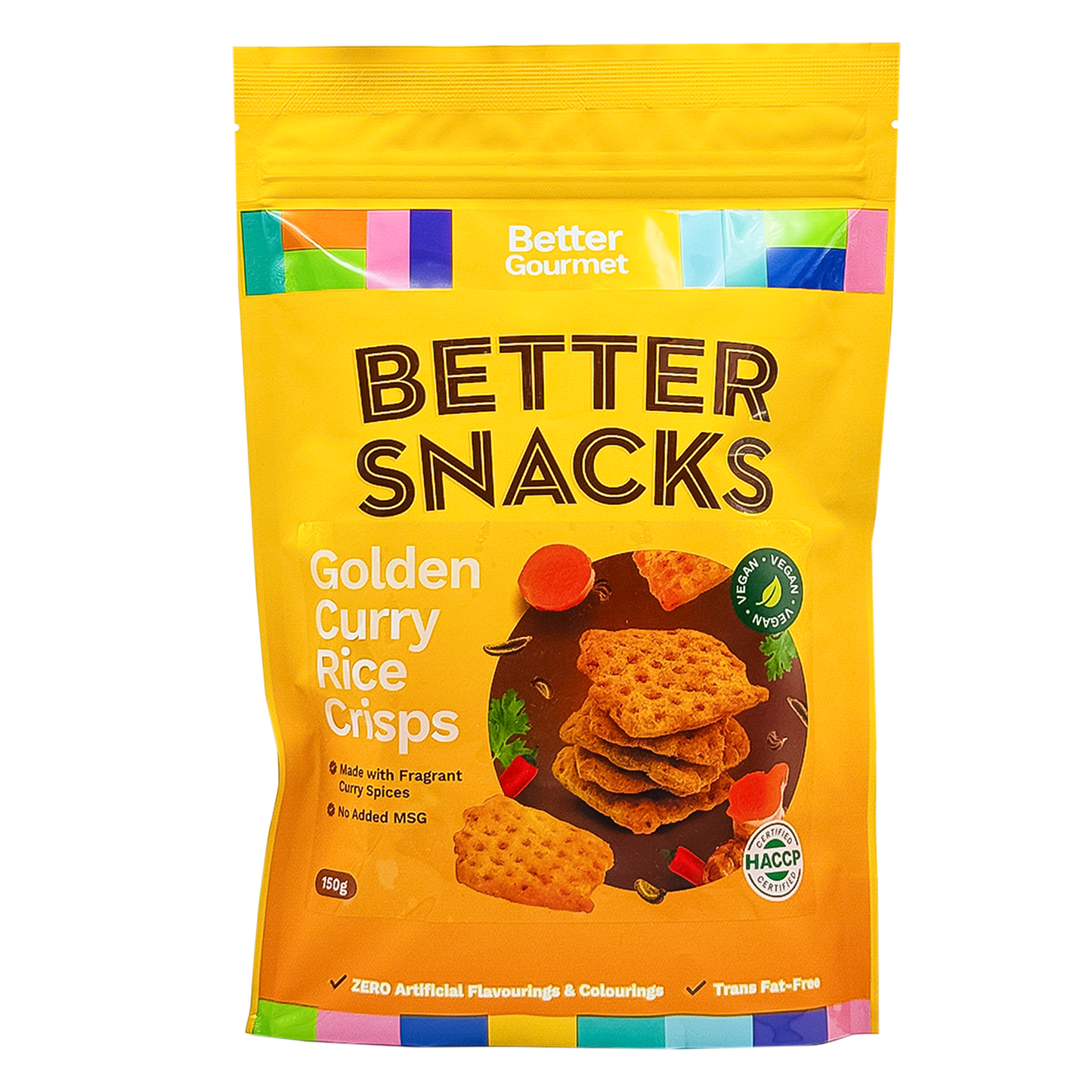 Better Gourmet Golden Curry Rice Crisps  EA 150g