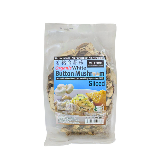 Organic White Button Mushroom (Sliced) 100g