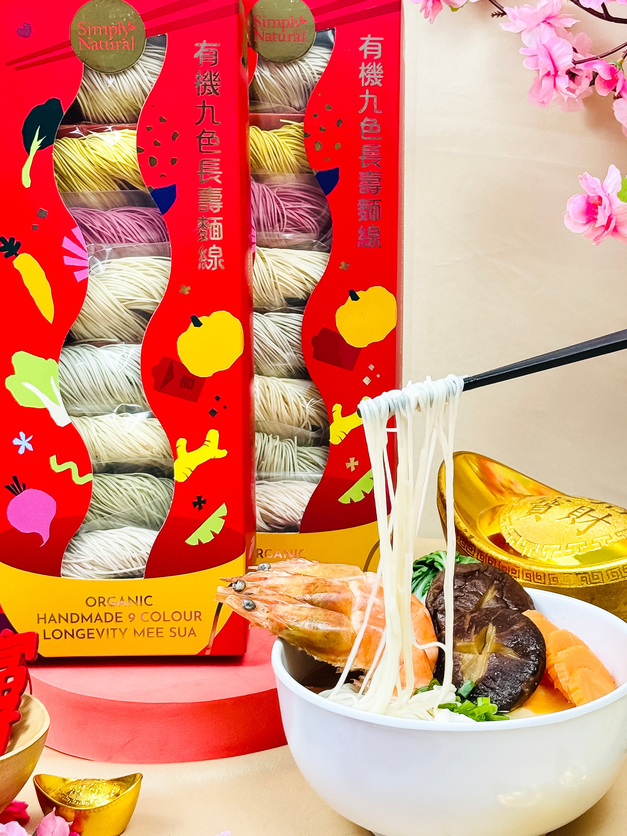 CNY Organic Handmade 9 Colour Longevity Mee Sua 450g