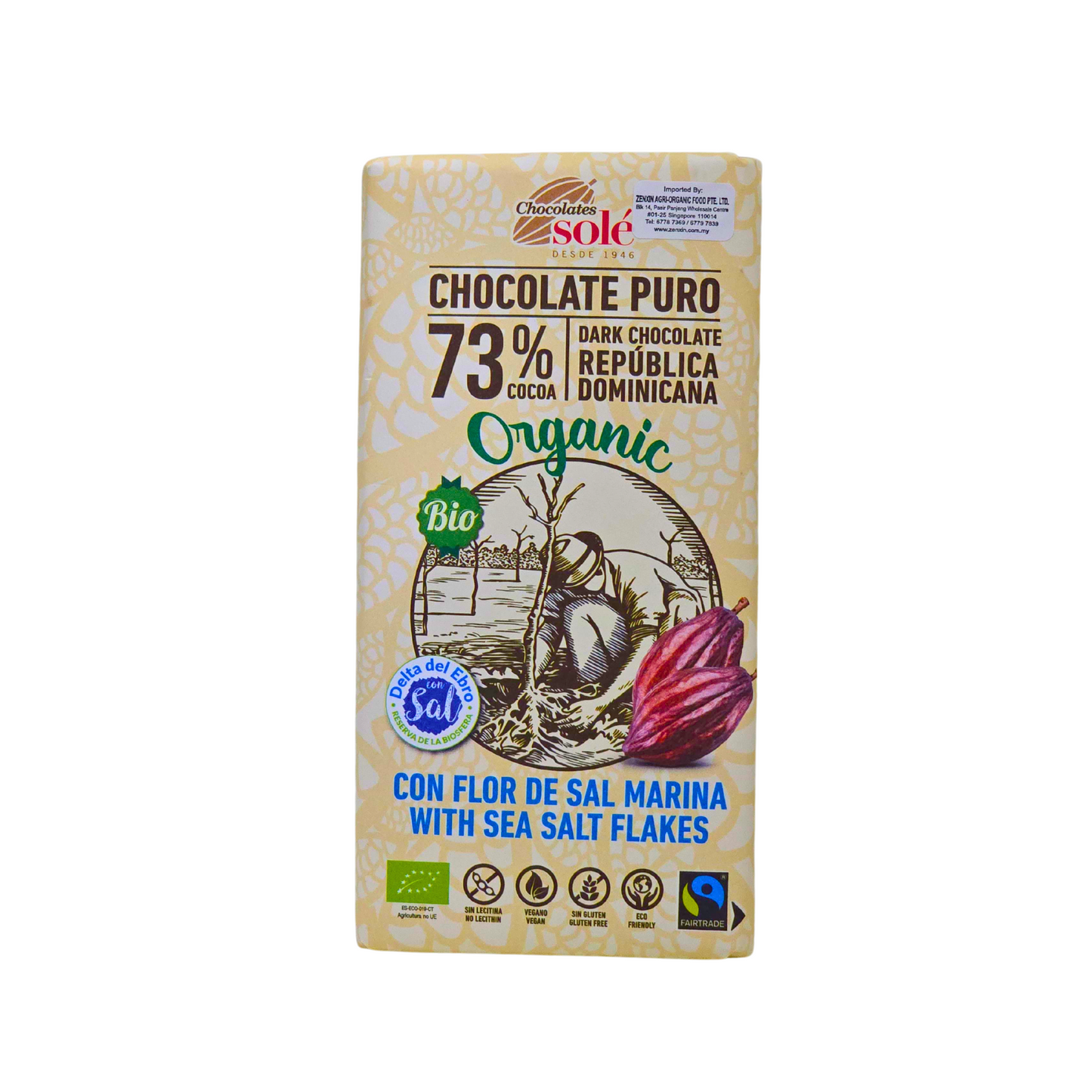 Organic Sole Chocolate Puro 73%