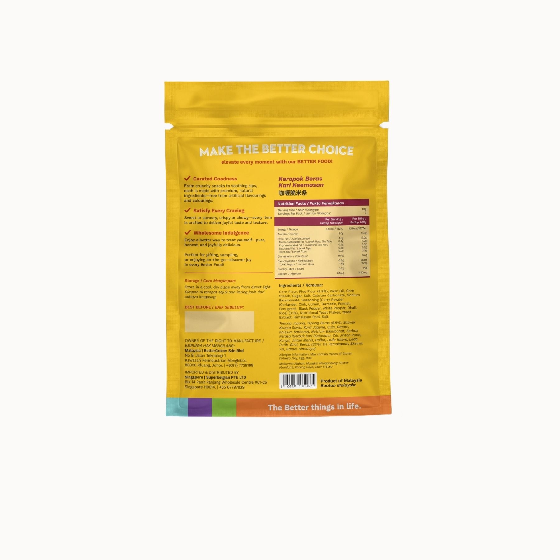 Better Gourmet Golden Curry Penne Cracker 30g