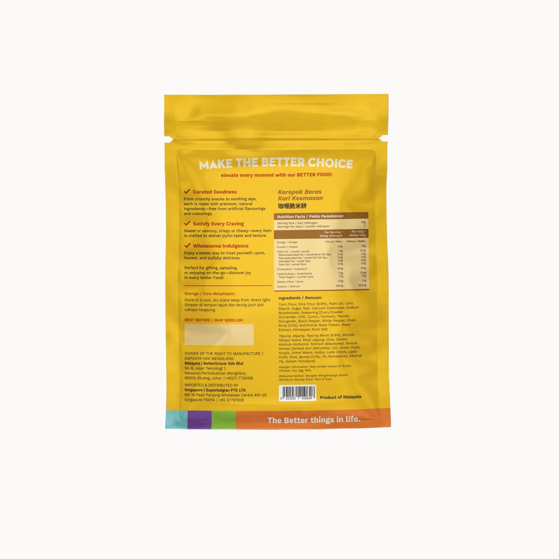 Better Gourmet Golden Curry Rice Crisps 30g