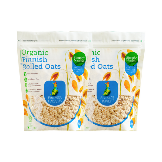 Organic Finnish Rolled Oats Value Pack (500g x 2)