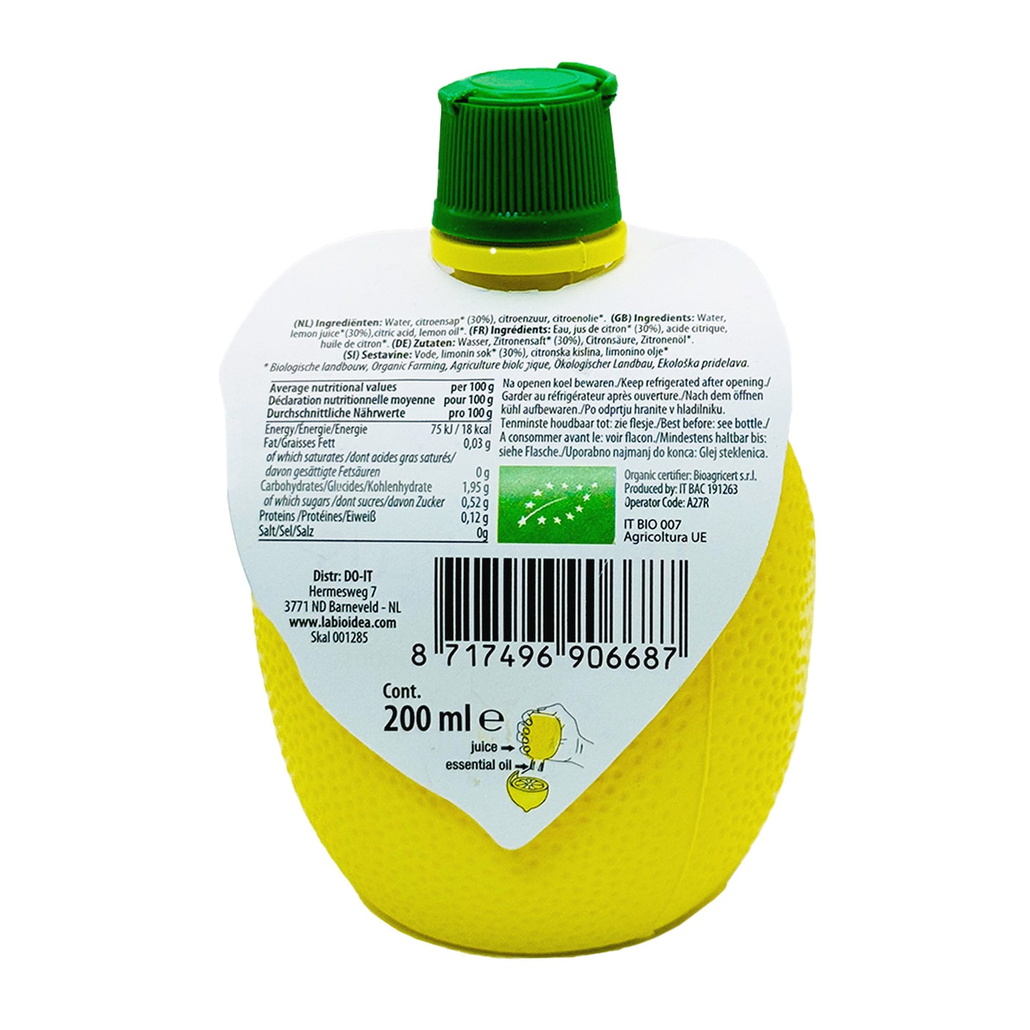 La Bio Idea Juice Organic Lemon Plus 200ml