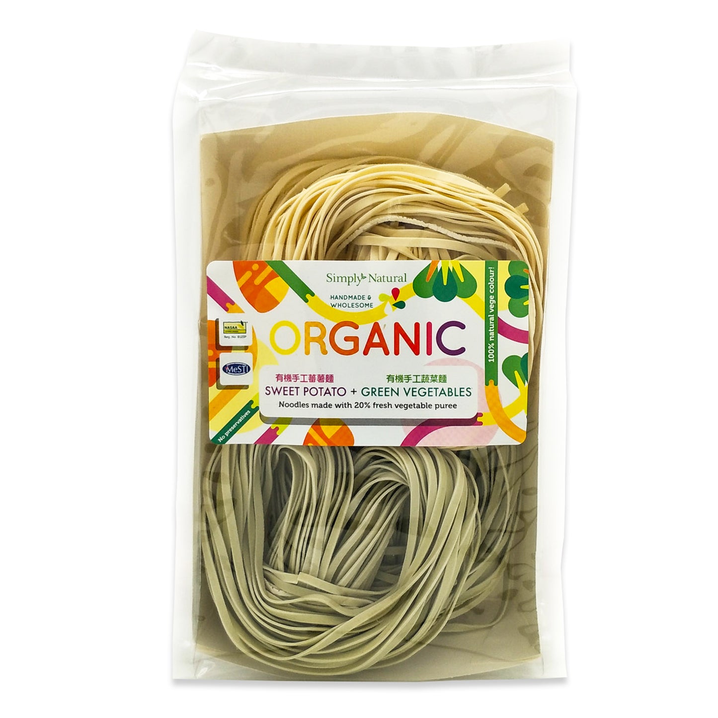 Simply Natural Organic Handmade Sweet Potato + Green Veg Noodles 200g