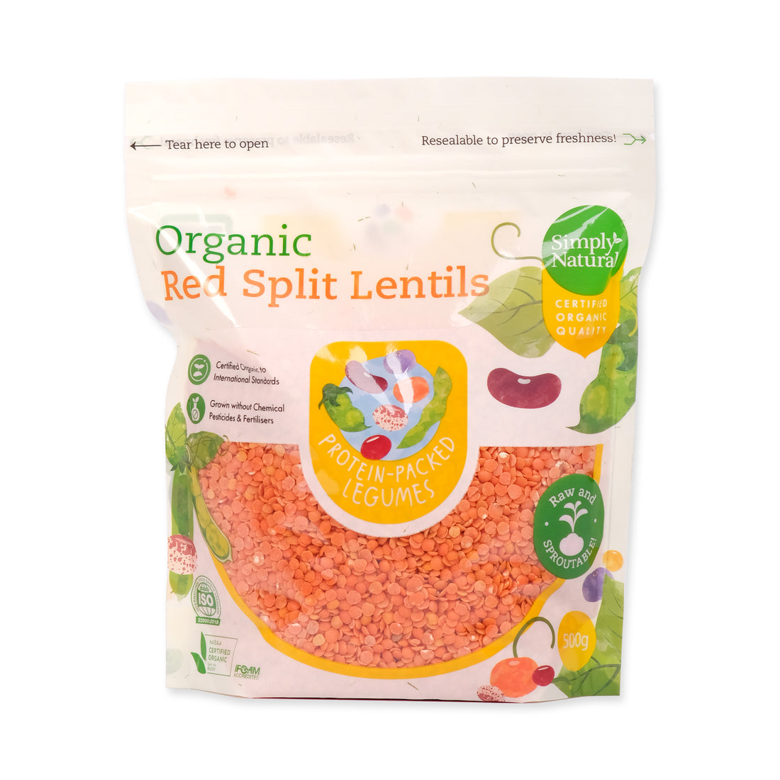 Simply Natural Organic Red Split Lentils 500g Italy – ZENXIN ORGANIC