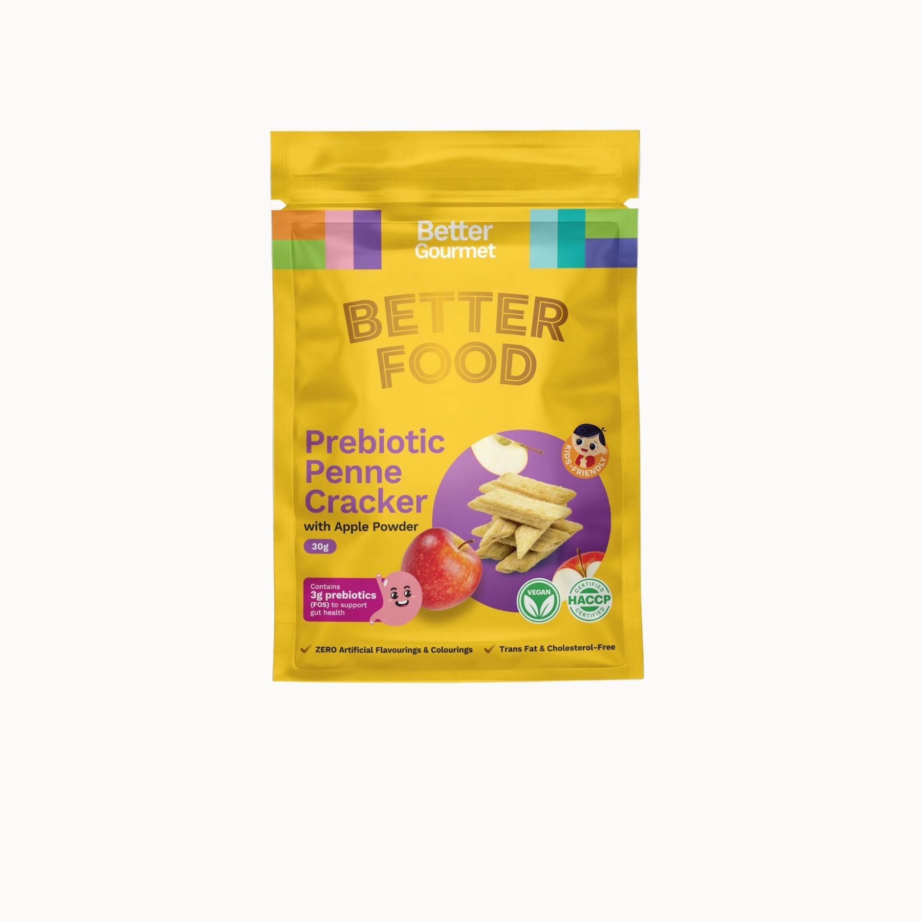 Better Gourmet Prebiotics Penne Cracker w Apple Powder  EA 30g