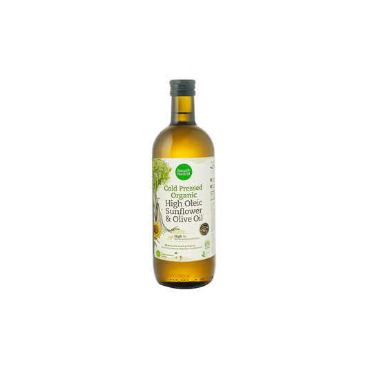 Simply Natural Cold Pressed Organic High Oleic Sunflower & Olive Oli 1L Italy