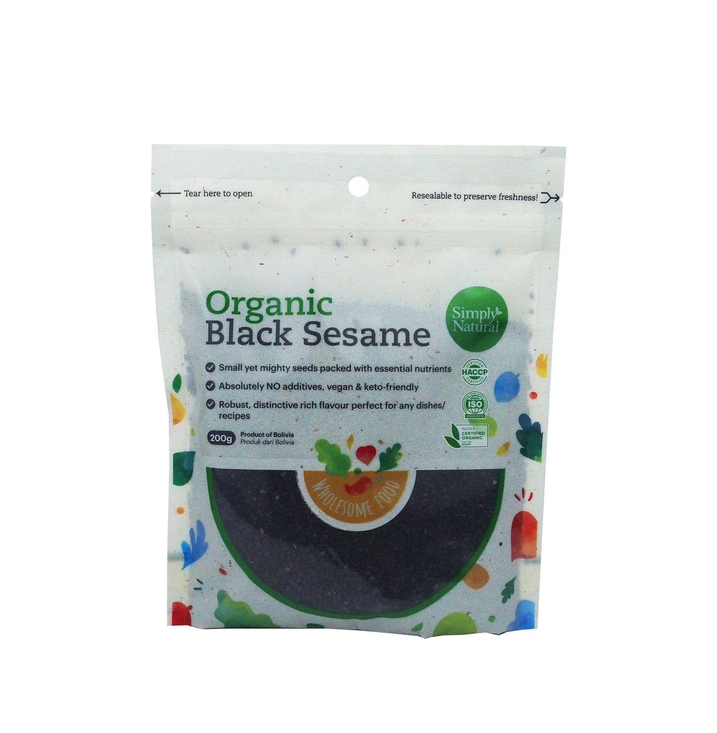 Simply Natural Organic Black Sesame Seeds 200g China