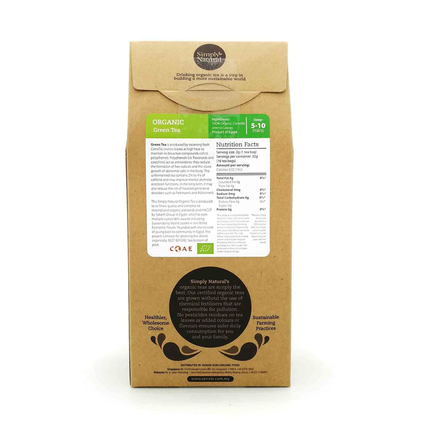 Simply Natural Organic Green Tea 16x2g