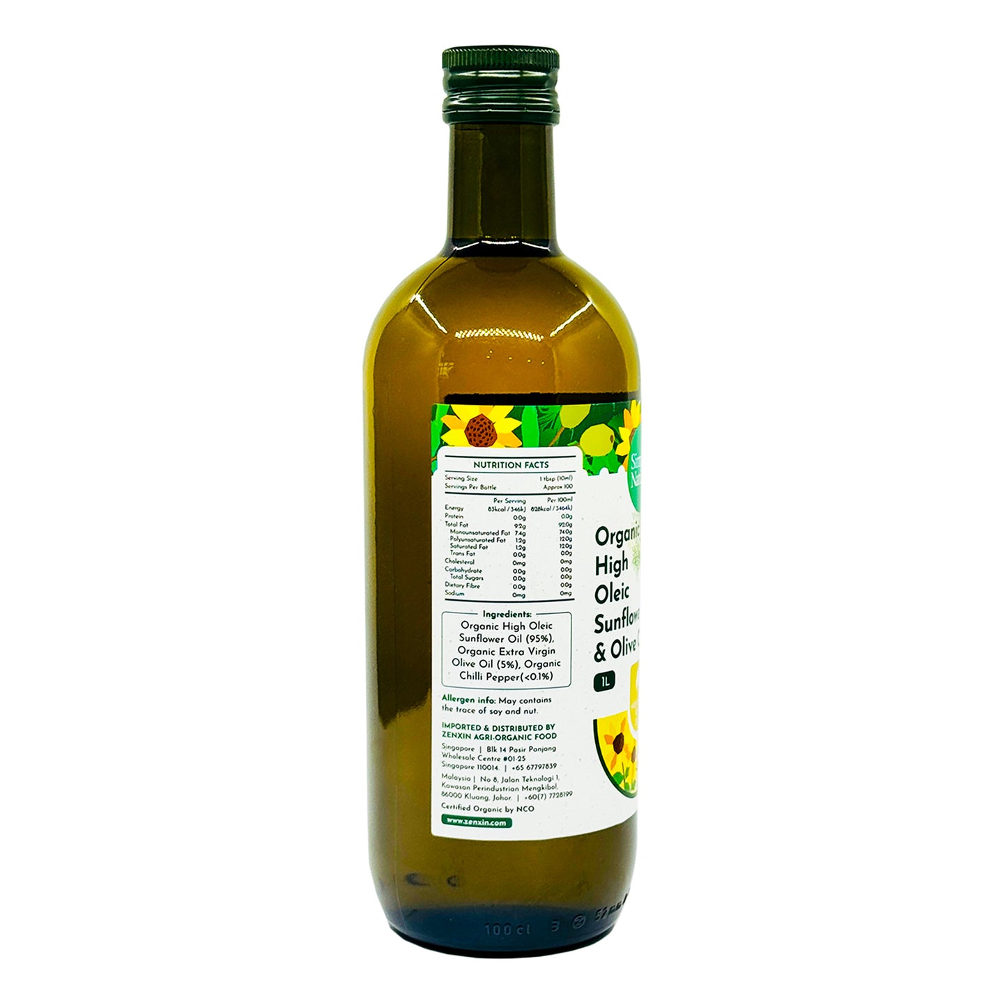 Simply Natural Cold Pressed Organic High Oleic Sunflower & Olive Oli 1L Italy