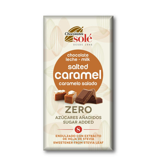 Sole' Zero Sugar Chocolate Stevia W Salted Caramel 100g