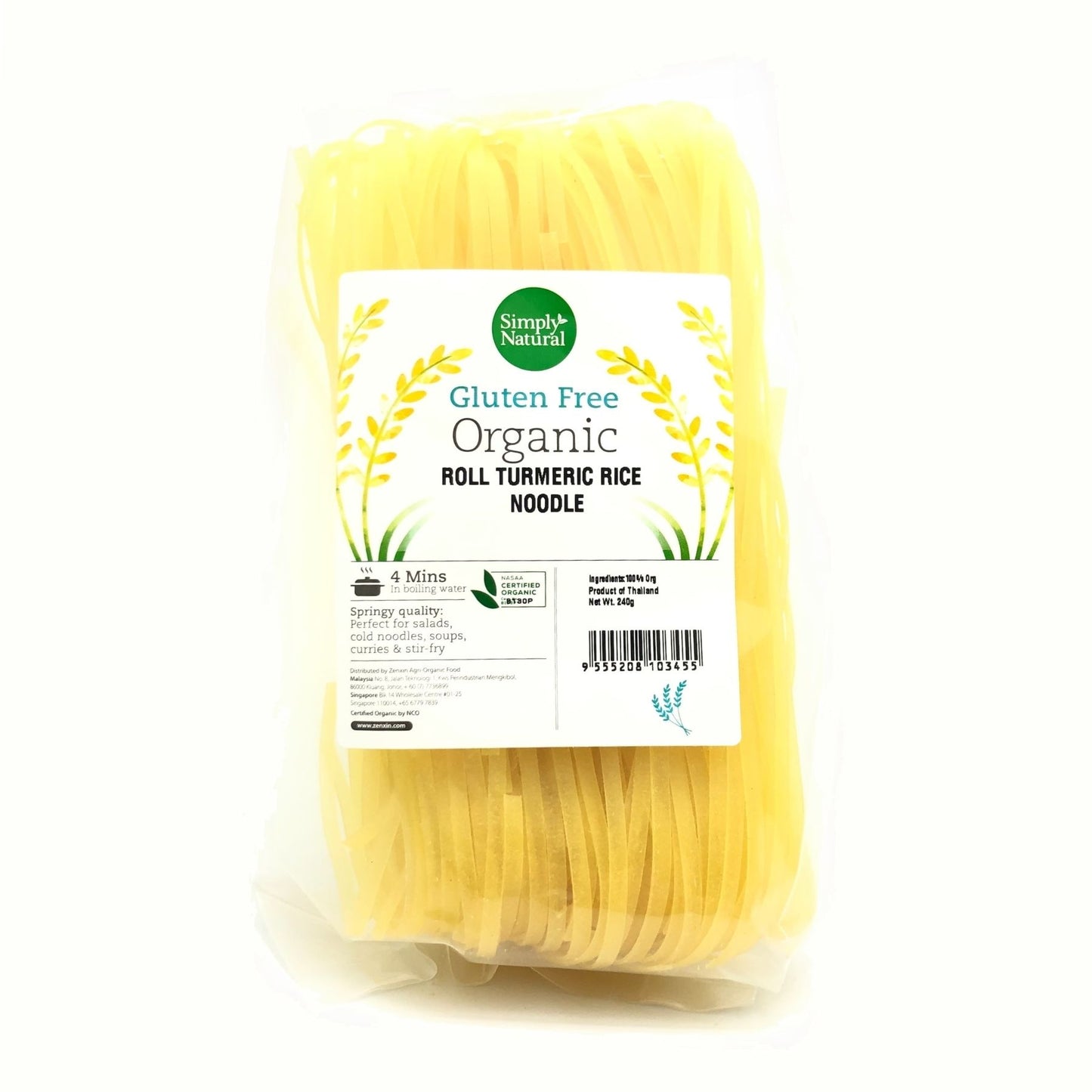 Simply Natural Organic Gluten-Free Roll Turmeric Rice Noodle 240g