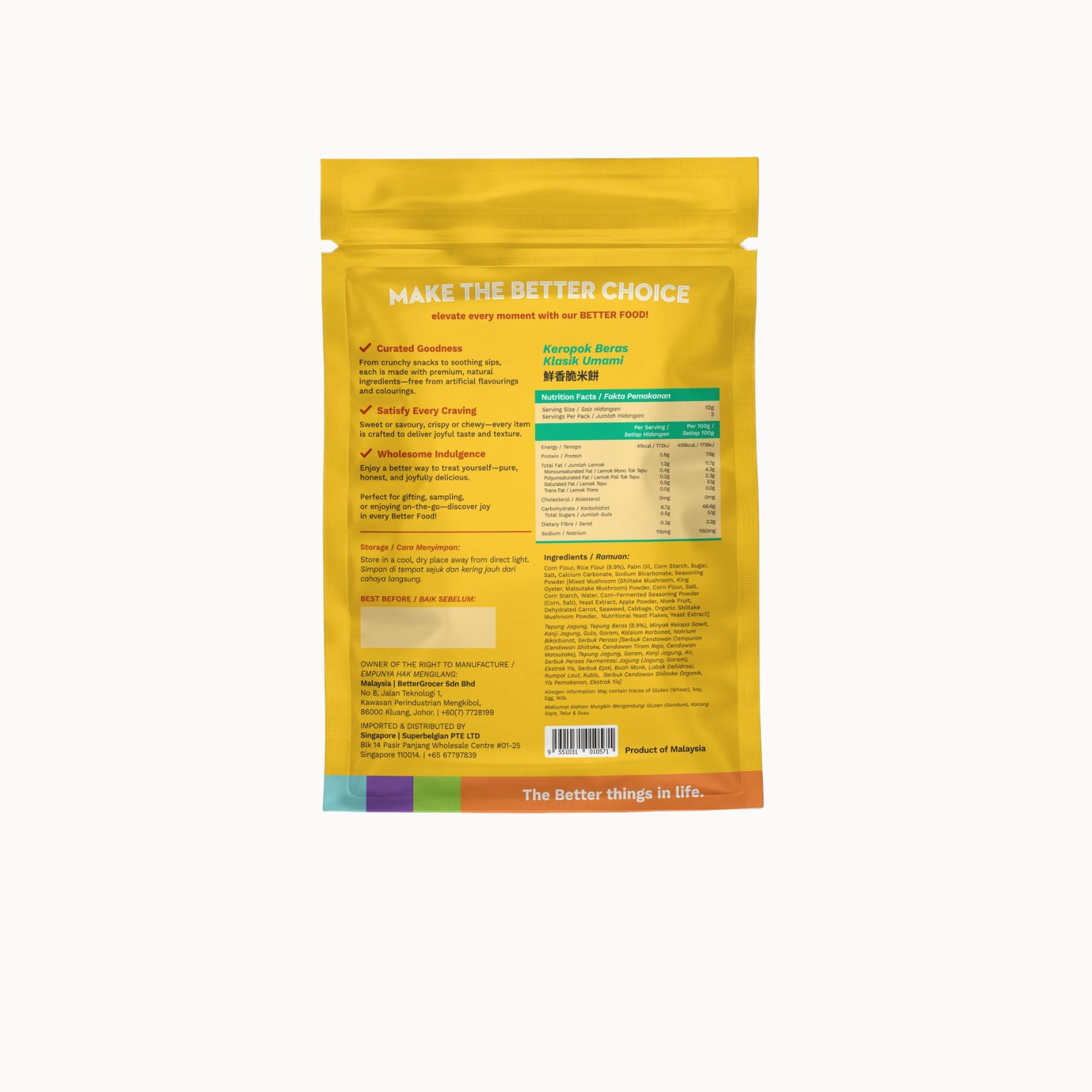 Better Gourmet Classic Umami Rice Crisps 30g