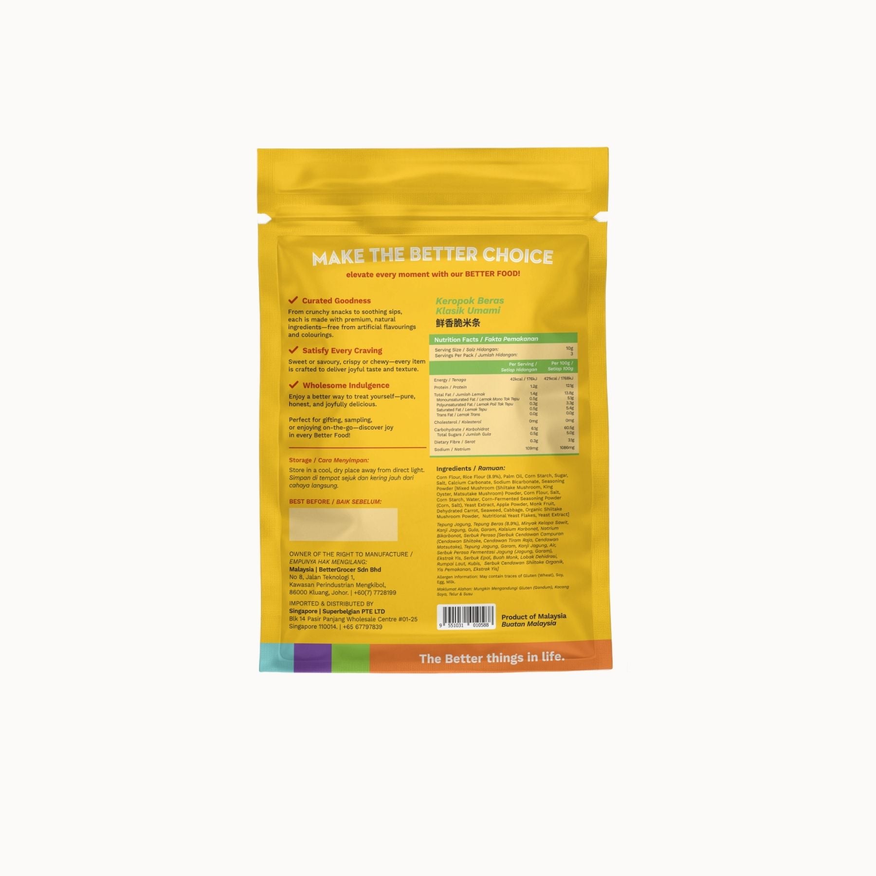 Better Gourmet Classic Umami Penne Cracker 30g