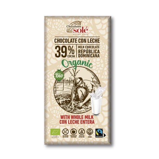 Solé Organic Milk Chocolate 100g 39%