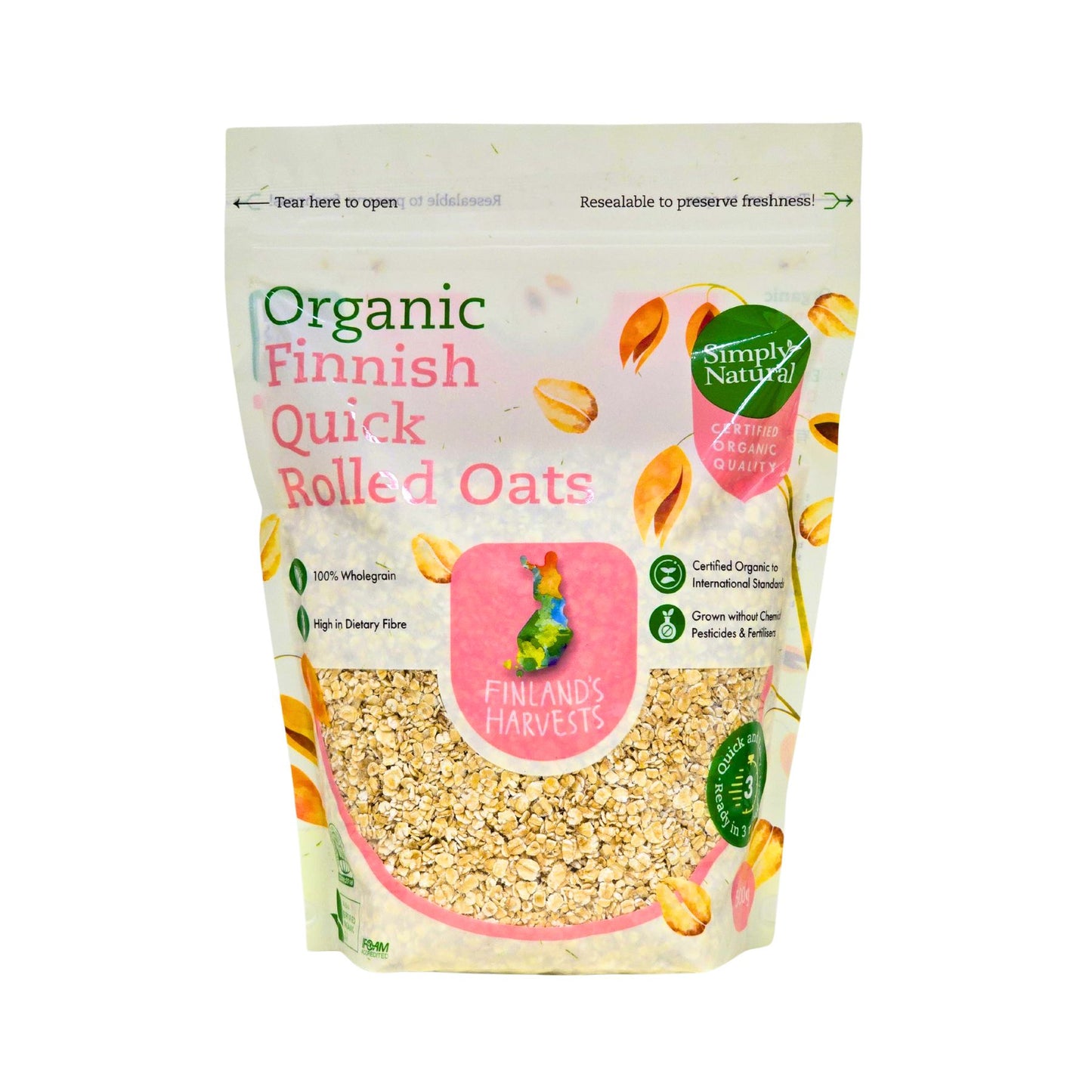 Organic Finnish Quick Rolled Oats 500g