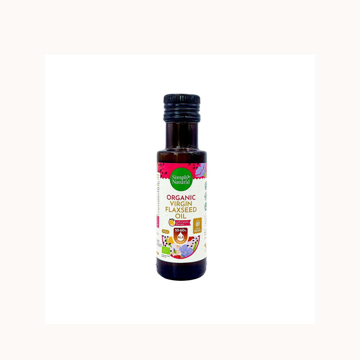 Simply Natural Organic Virgin Flaxseed Oil with Lemon Extract EA 100ml