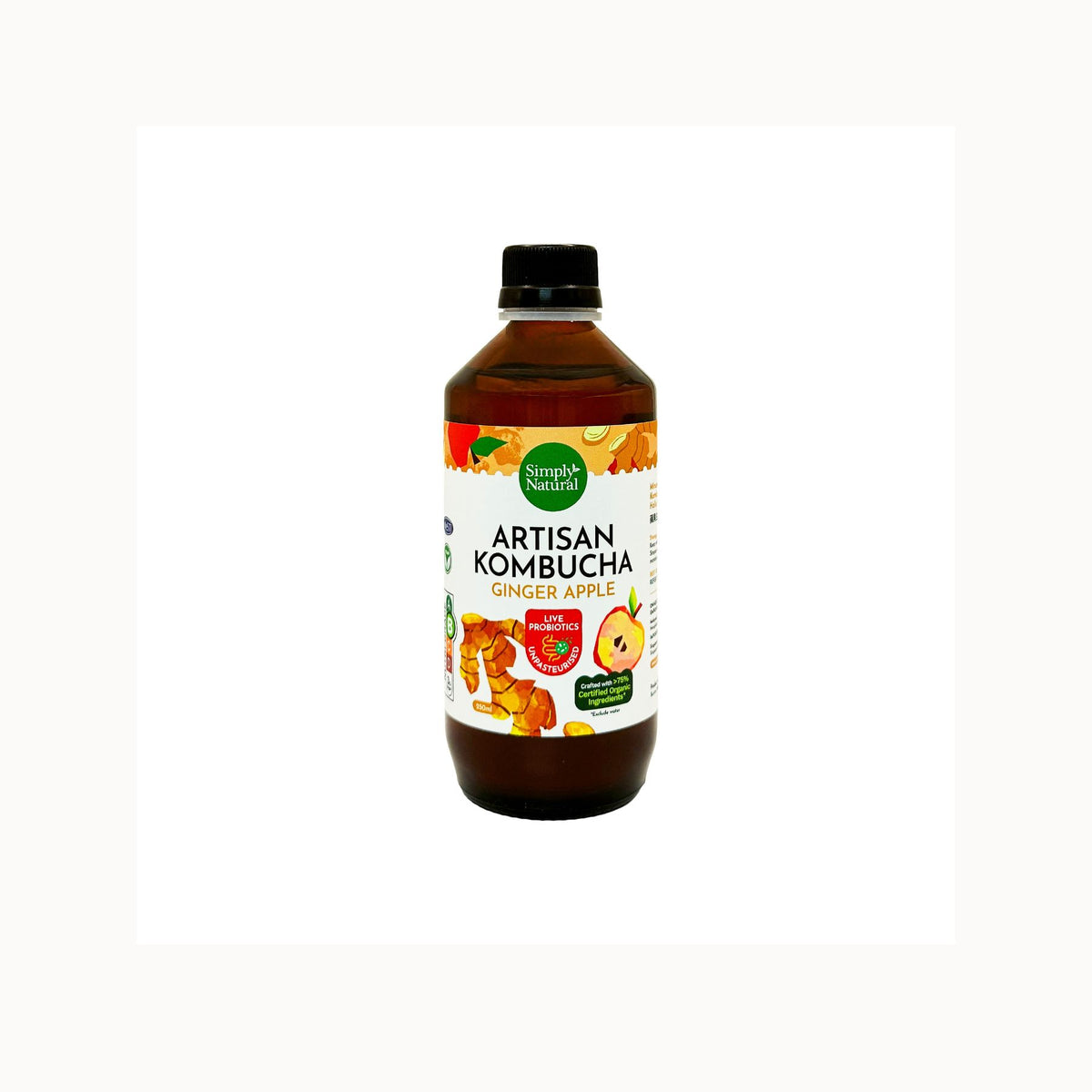 Simply Natural Ginger Apple Kombucha EA 250ml